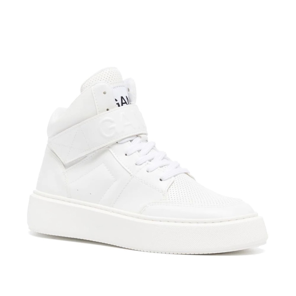 NEW - Ganni logo patched high-top sneakers (EU 36/ US 6)